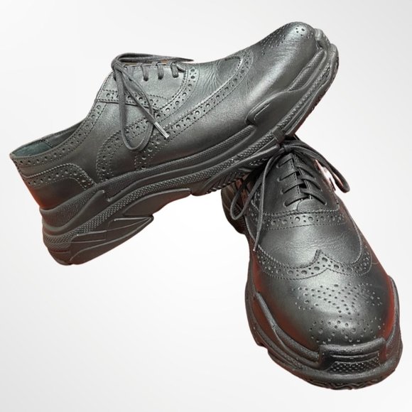 NWOT Girotti Men\'s Black Wingtip Dress Shoes with Sneaker Bottom Size 43 main image 5